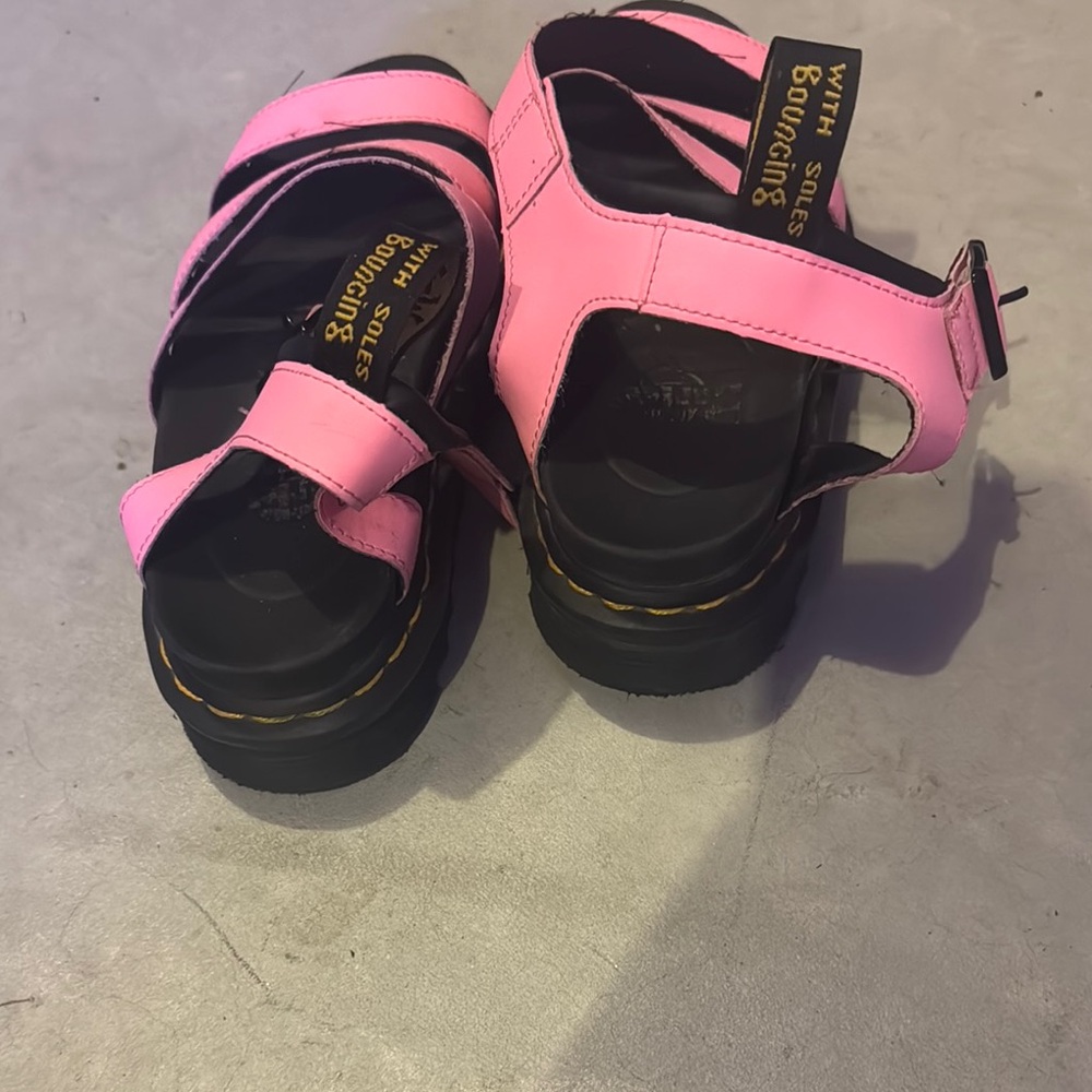 Dr. Martens Pink and Black Sandals with Adjustable Straps
